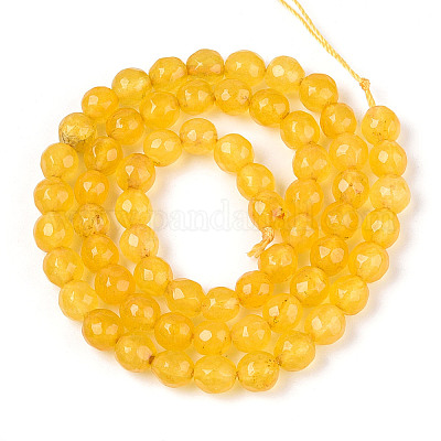 Окрашенные природные белый нефрит бисер пряди G-T139-6mm-60-07-1