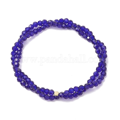 Браслет из прозрачных стеклянных бусин BJEW-JB12876-01-1