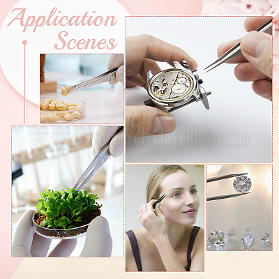 3 комплект из 3-х цветных пинцетов из нержавеющей стали для бисероплетения TOOL-DC0001-01-1