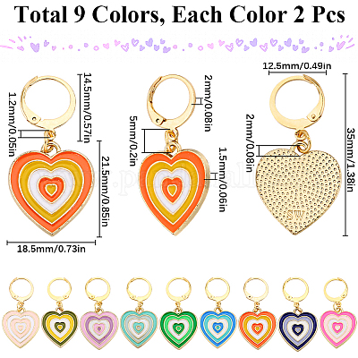 Подвеска в виде сердца из сплава эмали HJEW-SC00048-1