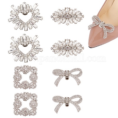 4 стиль украшения для обуви из сплава со стразами AJEW-GO0001-86-1