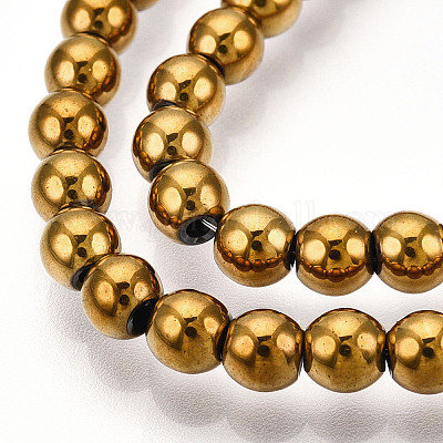 Немагнитные синтетический гематит бисер пряди G-S096-4mm-2-1