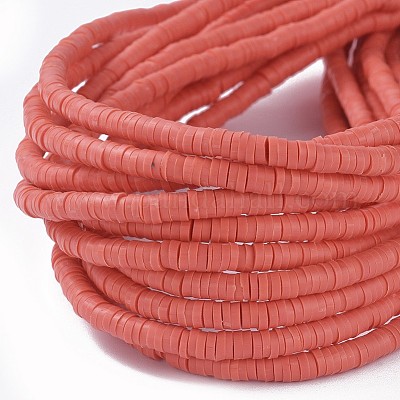 Плоские круглые бусинки распорки ручной полимерной глины CLAY-R067-4.0mm-14-1