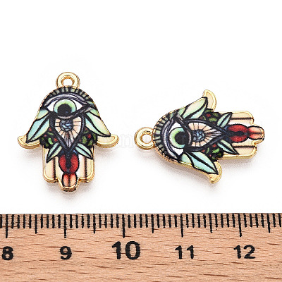 Подвески из сплава светлого золота с принтом ENAM-N056-206E-1