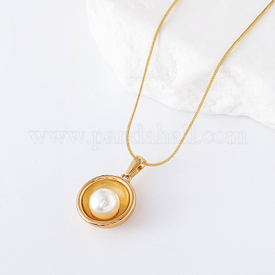 3 шт. винтажное ожерелье из нержавеющей стали с полукруглым кулоном в виде ракушки и жемчуга для женщин NN3981-1