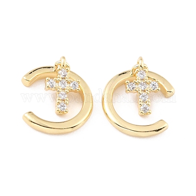 Серьги-манжеты из циркония EJEW-K086-05G-1