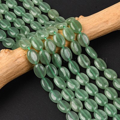 Естественный зеленый авантюрин плоские овальные пряди шарик G-M206-22-1