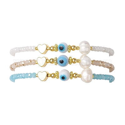 Стекло вышитый бисером браслеты BJEW-JB10218-02-1