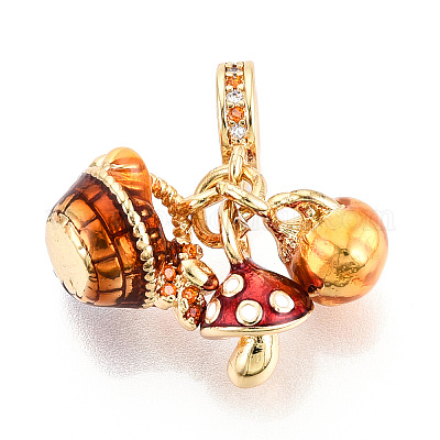 Латунь микропейв кубический цирконий европейские подвески с подвесками KK-N271-01G-1