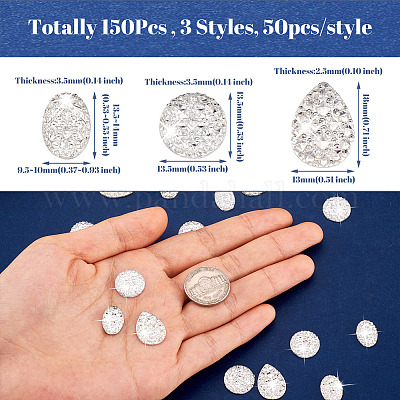 150 шт. 3 стиля кабошонов из друзовой смолы RESI-CW0001-16-1