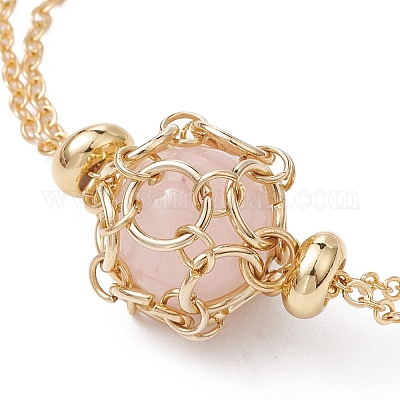 Латунный мешочек в технике макраме BJEW-JB09645-01-1