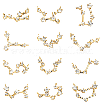 Кулоны из латуни с прозрачным фианитом ZIRC-SC0001-06-1