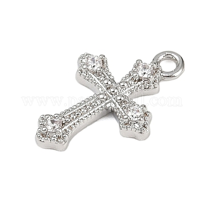 Латунные микропаве прозрачные подвески с фианитом KK-L238-13P-1