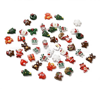 Кабошоны из непрозрачной смолы на рождество RESI-K019-50-1