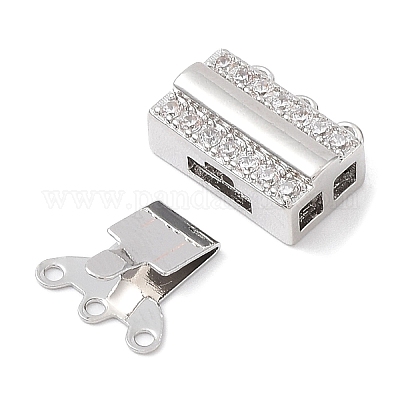 Латунные застежки из прозрачного кубического циркония с микропаве KK-C031-10P-1