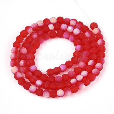 Матовые прозрачные стеклянные бусины GLAA-T032-T4mm-MBB09-1