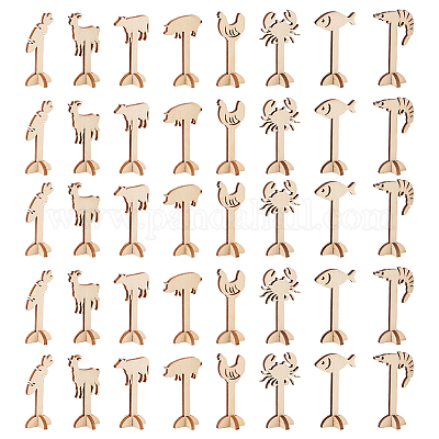 40 комплект 8 стилей деревянных украшений для витрин DIY-OC0012-71-1