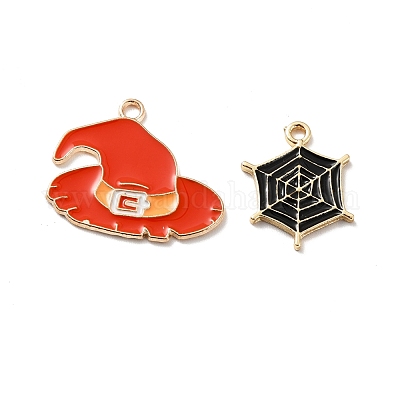Подвески из сплава хэллоуина с эмалью ENAM-G200-05G-1