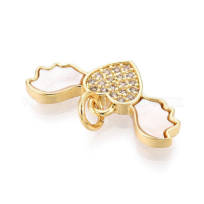 Латунные микропаве прозрачные подвески с фианитом KK-N268-09G-1