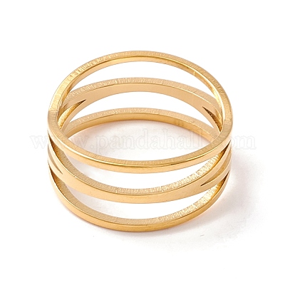 Кольцо крест-накрест из нержавеющей стали 304 для женщин RJEW-B035-03G-1