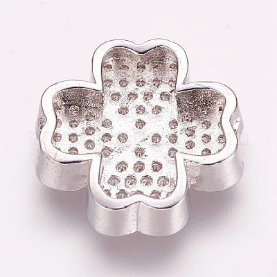 Латунные микро проложить кубического циркония бусы ZIRC-E119-81-1