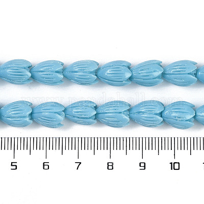 Нити резных бусин синтетического коралла CORA-K009-02-1