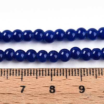 Выпечки окрашены имитация нефрита стекловолокна круглый шарик DGLA-Q021-4mm-33-1