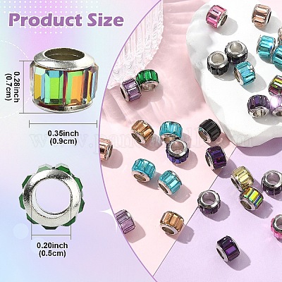 50шт стеклянные европейские бусины&nbsp;GPDL-YW0001-04-1