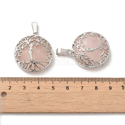 Природного розового кварца подвески FIND-PW0025-04N-1