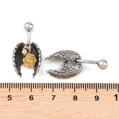 Кольца для живота с изогнутой штангой из нержавеющей стали 316&nbsp;AJEW-C044-01-1