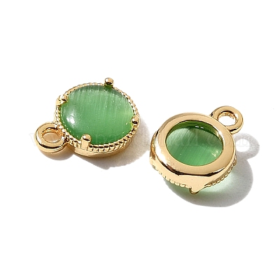 Плоские круглые латунные подвески KK-D024-03A-G-1