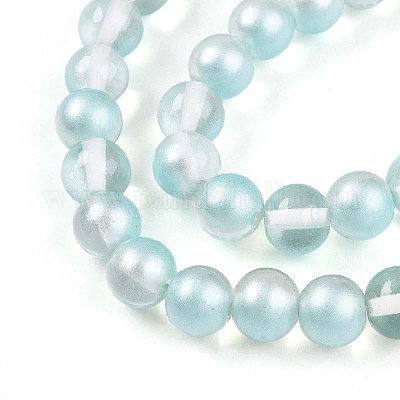 Запекание окрашенные прозрачные стеклянные бусины нити DGLA-N011-8mm-05-1