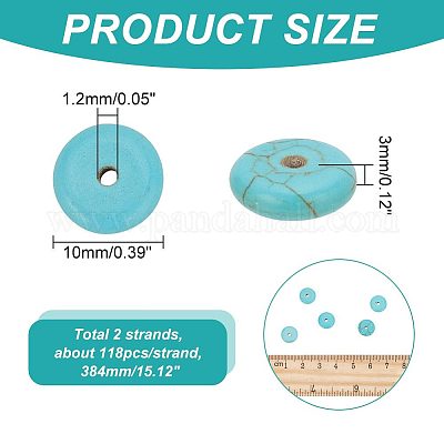 2 нити синтетических бирюзовых бусин нити G-AR0005-31-1