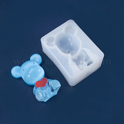 1pc Ice Cube Tray With 4 Bear Shaped Compartments, Silicone Ice