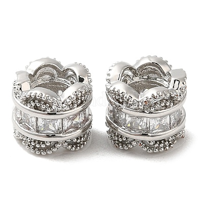 Стойки обшивки латунь кубического циркония европейский шариков KK-K349-10P-1