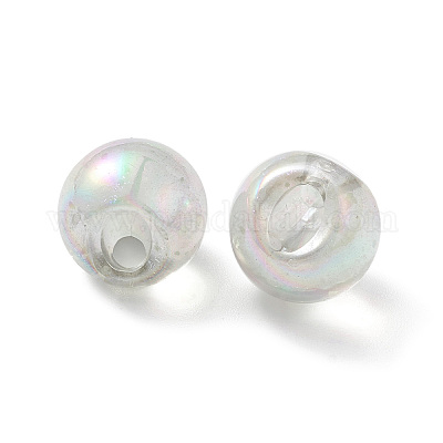 Светящиеся прозрачные радужные переливающиеся акриловые бусины LACR-K001-02-1