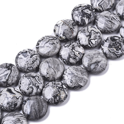 Натуральный камень-карта / камень пикассо / нити из бисера пикассо&nbsp;G-N326-27-1