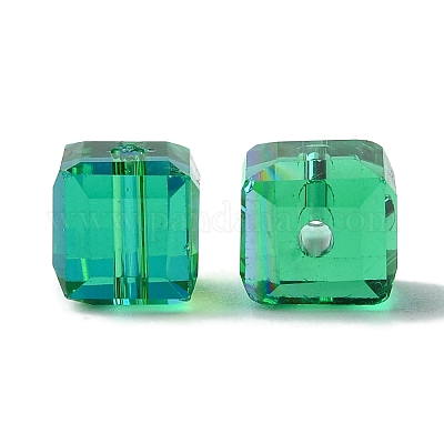 100шт прозрачные гальванические стеклянные бусины GLAA-K064-08A-AB02-1