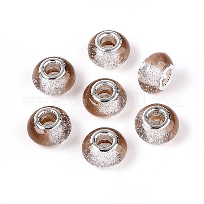 Прозрачные европейские бусины-рондель из смолы RESI-N044-02I-1