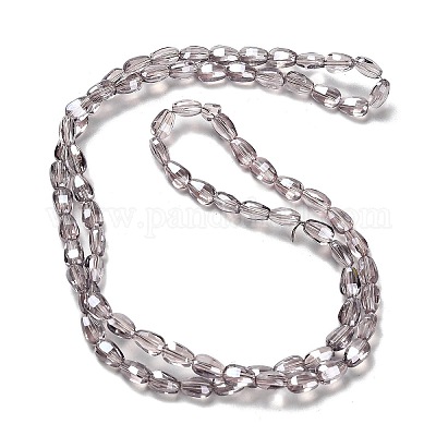 Стеклянные бусины с гальваническим покрытием  EGLA-P064-01B-PL02-1