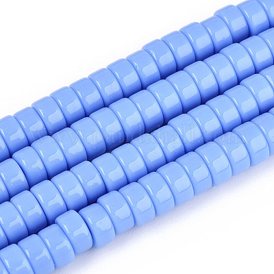 Непрозрачные сплошные цветные стеклянные бусины GLAA-N026-3x6mm-08-1