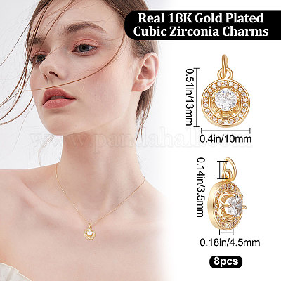 8шт латунные микропаве прозрачные кубические циркониевые подвески KK-BBC0005-61-1