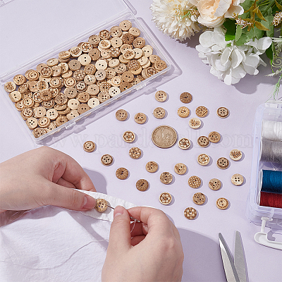 200 шт. 10 стиля 2-дырочных натуральных кокосовых пуговиц DIY-GA0008-28-1