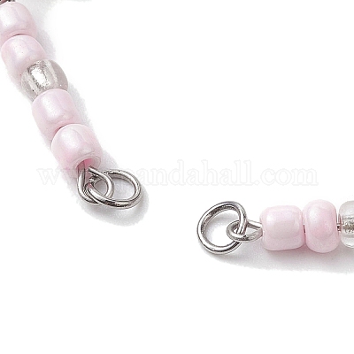 Изготовление браслетов из смешанной крошки драгоценных камней и бисера ручной работы AJEW-MZ00001-1