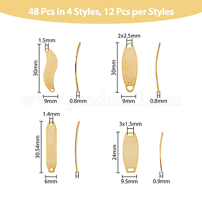 48 шт. 4 стиля 201 подвески-соединители из нержавеющей стали STAS-DC0014-18-1
