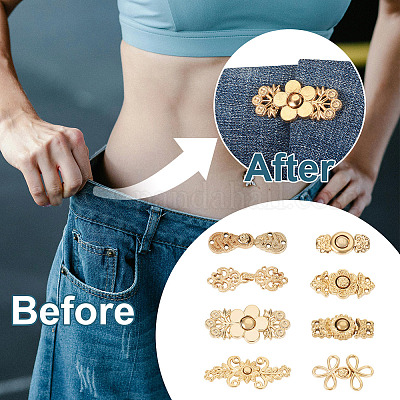 16 пара 8-х стилей регулируемых джинсовых булавок из сплава DIY-TA0013-13-1