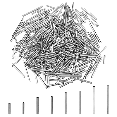 320 шт. 8-х видов трубчатых бусин из нержавеющей стали 304 STAS-DC0015-55-1