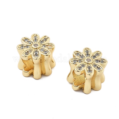 Латунные микро проложить Цирконий Европейский бисером KK-Q006-41G-01-1