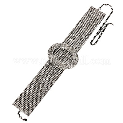 Овальные ожерелья-чокеры из сплава со стразами для женщин FS-WG31DD1-01-1