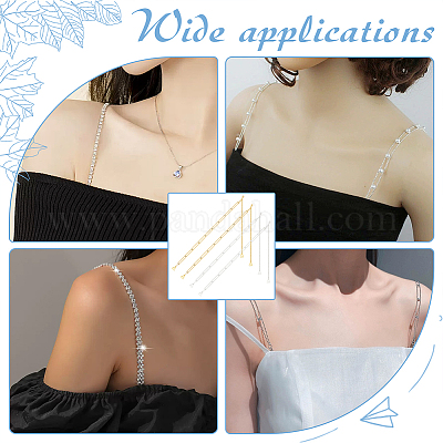 2 пара цепочек на плечо из цинкового сплава и стразов двух цветов AJEW-FG0004-28-1